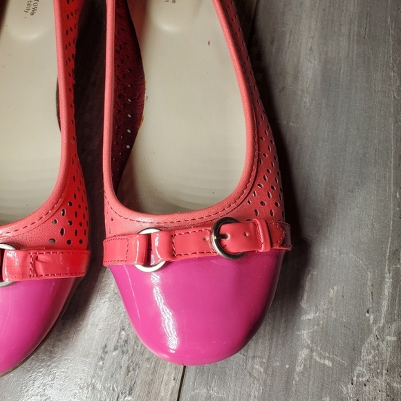Croft & Barrow Sole(sense)ability Ballet Flats - Women Size 8 - Coral and Pink - Picture 11 of 16